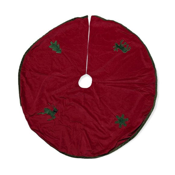 Red & Green Christmas Tree Skirt - Picture 1 of 14